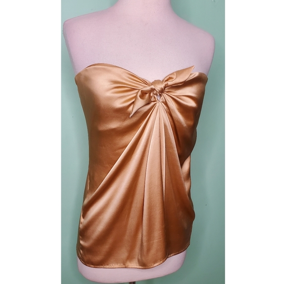 Jasmine Di Milo Silk Tie Front Strapless Blouse - Picture 2 of 10